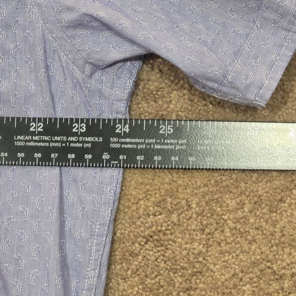 James Campbell XL Mens Shirt Blue Short Sleeve Cotton Casual Button Up - Picture 11 of 12